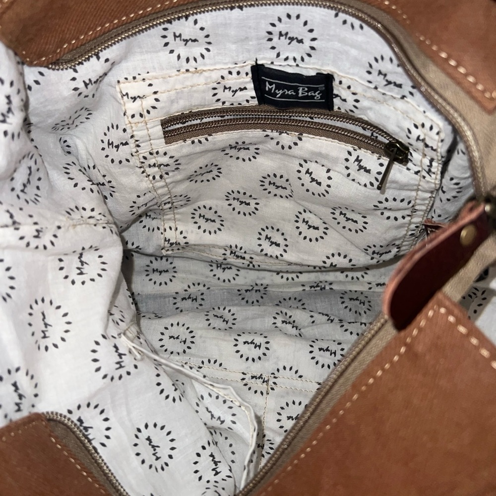 Myra Delphine canvas crossbody bag turquoise detail - Picture 4 of 10